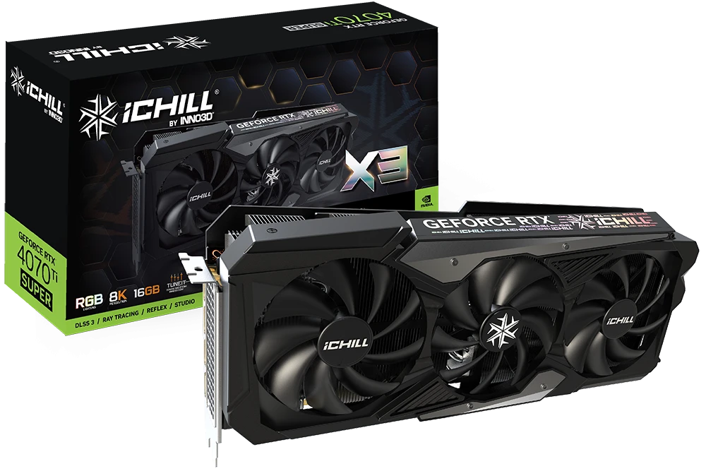 INNO3D GeForce RTX 4070 Ti SUPER iCHILL X3 (C407TS3-166XX-186148H)